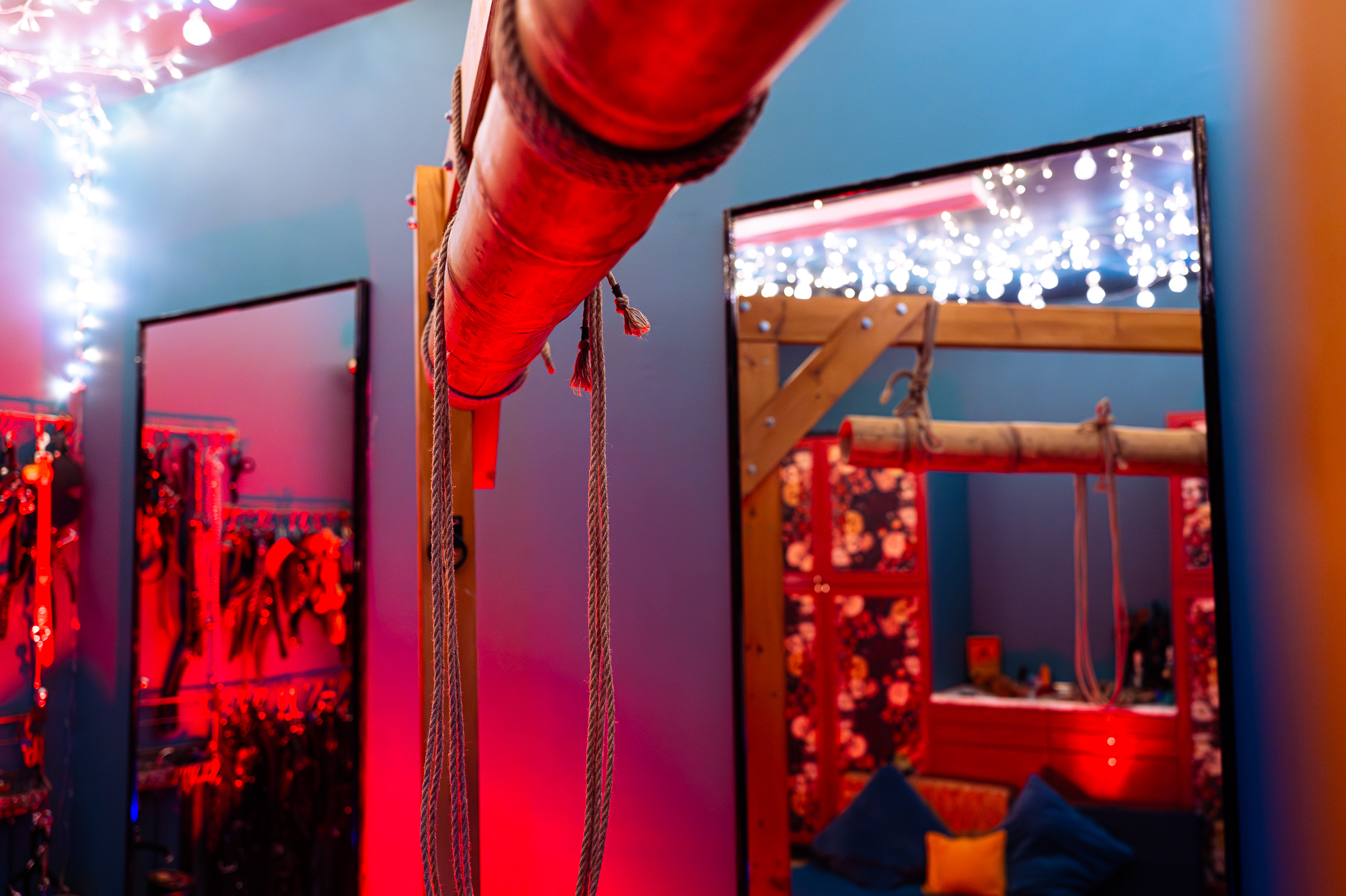 The mirrored wall at The Nest.